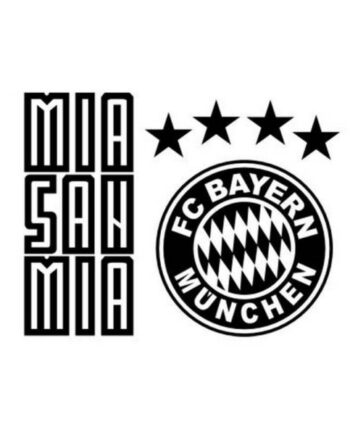 Fodbold   Wallsticker    Bayern   Munchen   Logo   Og   Motto   Mia   San   Mia