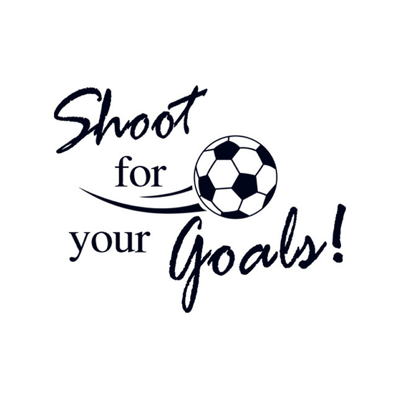 Fodbold Wallsticker Flyvende Fodbold Shoot For Your Goals 60x80cm