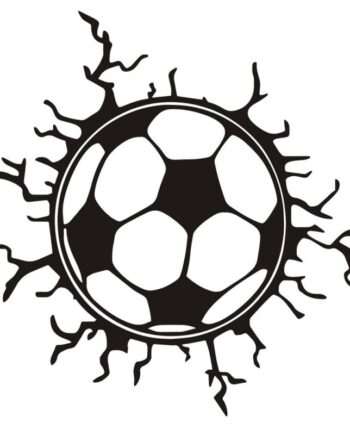 Fodbold   Wallsticker    Fodbold   Der   Sidder   Fast   I   Væggen    40x40cm