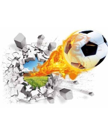 Fodbold   Wallsticker    Hul   I   Væggen    70x50cm