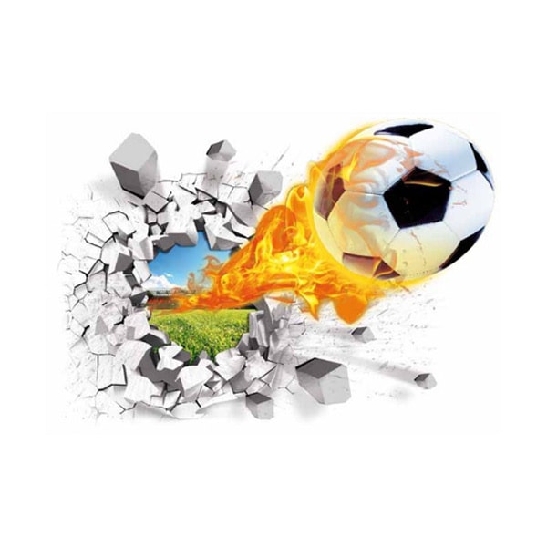 Fodbold Wallsticker Hul I Væggen 70x50cm