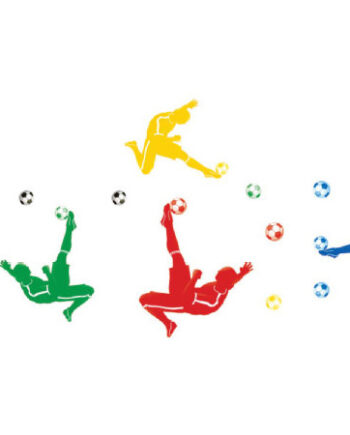 Fodbold   Wallsticker    Saksespark   I   Flotte   Farver    90x60cm