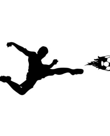 Fodbold   Wallsticker    Sidesaksespark   Og   Fodbold   I   Flammer    57x129cm