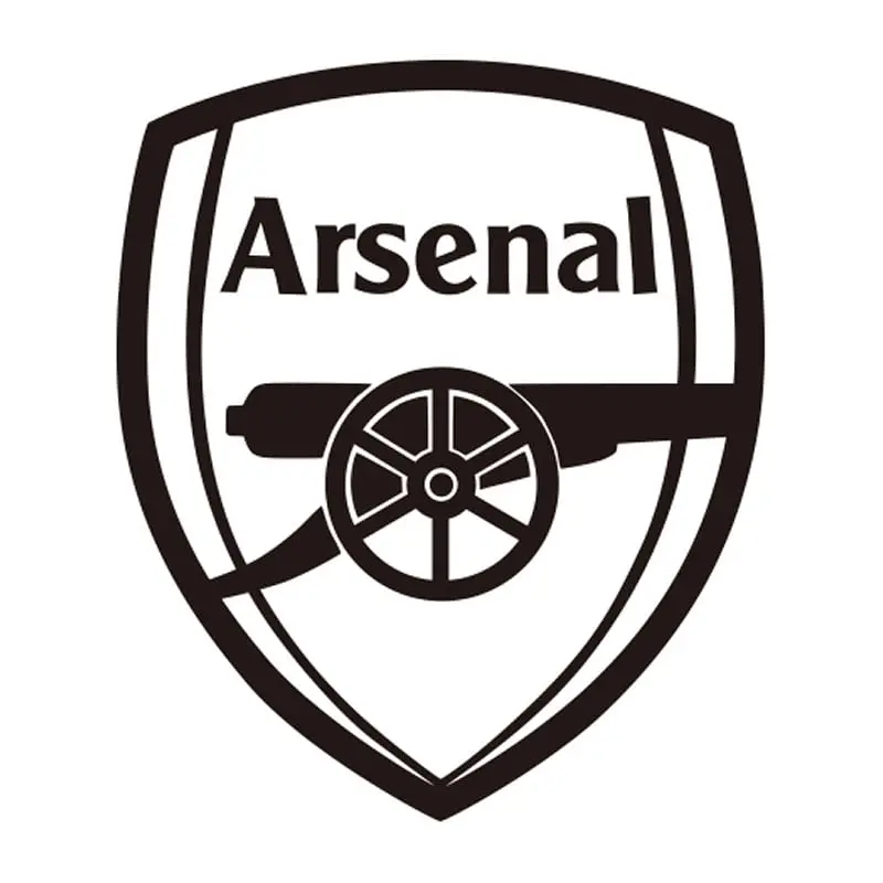 Fodbold Wallsticker Stort Arsenal Logo 68x58cm Sort