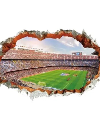 Fodboldstadion   Wallsticker    Hul   I   Væggen   3d   Effekt    90x60cm