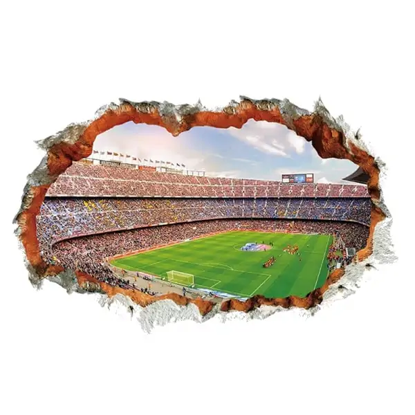 Fodboldstadion Wallsticker Hul I Væggen 3d Effekt 90x60cm