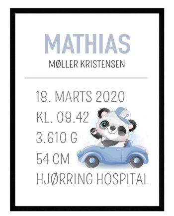 Fødselstavle   Med   Bamse   Dreng