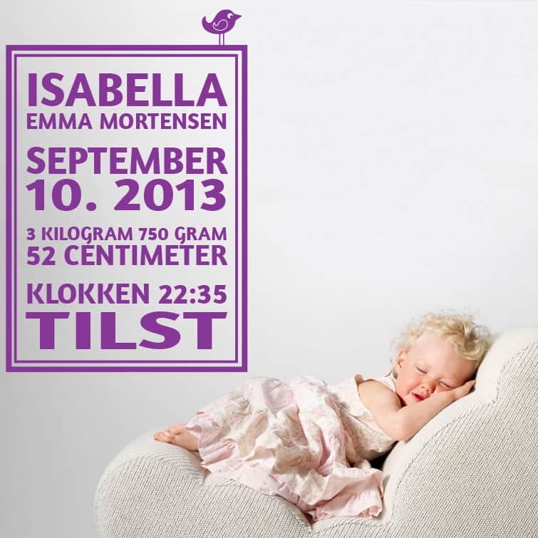 Fødselstavle   Wallsticker