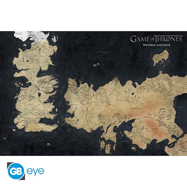 Game Of Thrones Westeros Map Poster Plakat