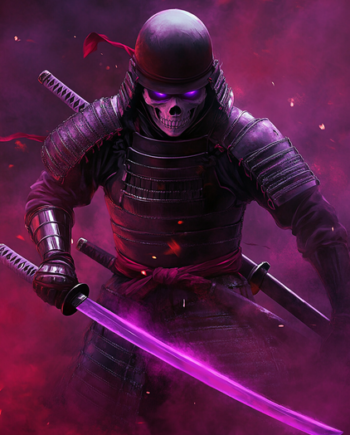 Gamer   Plakat   433   Dødningesamurai   I   Neonlilla