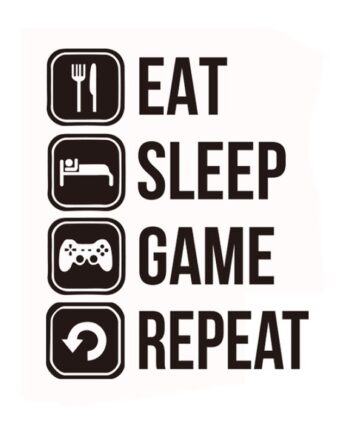 Gamer   Wallsticker    Eat    Sleep    Game    Repeat    73x58cm