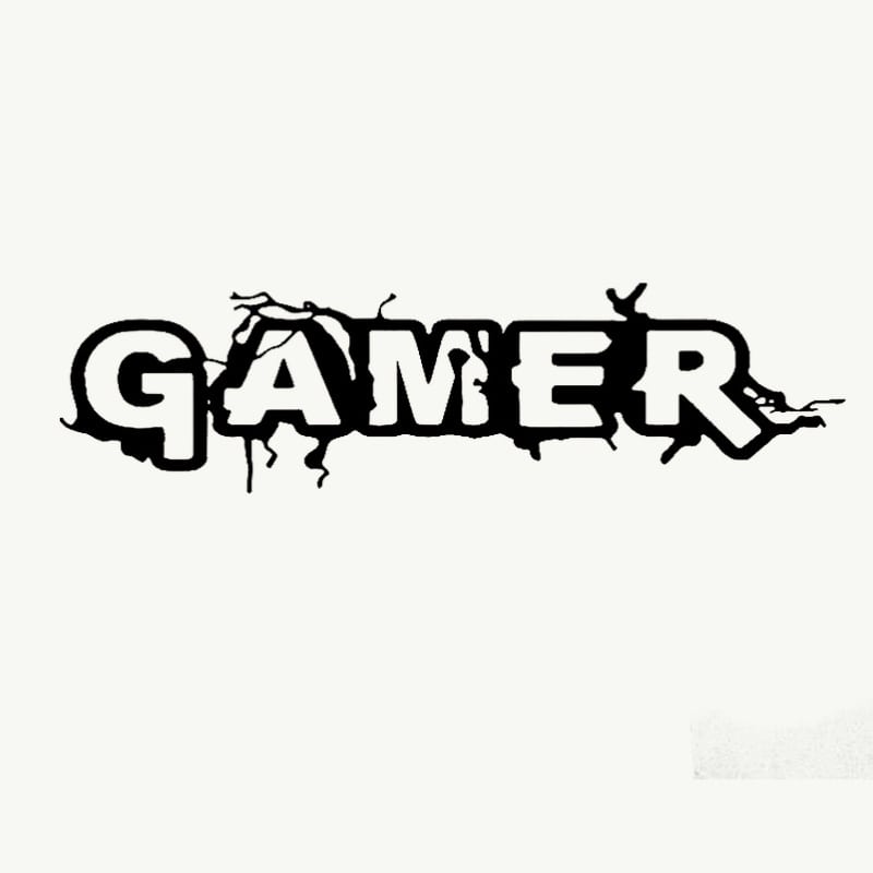 Kæmpe Gamer Wallsticker Gaming Wallsticker Med Apos Gamer Apos Banket Ind I Væggen 58x168cm