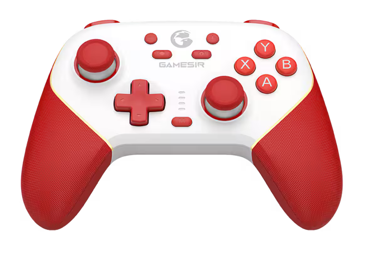Gamesir   T4n   Pro   Multiplatform   Gamepad   Red     White    Hall - Effect   Sticks    Konsol   Geekd   Dk