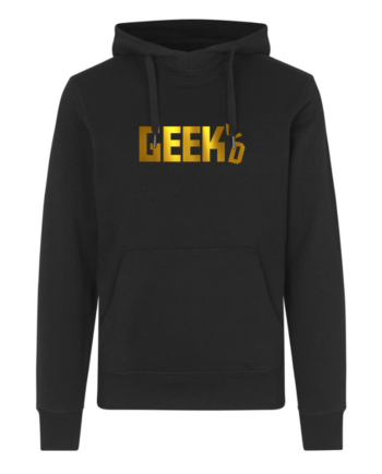 Geekd   Guld   Logo   Hoodie   Sort       -