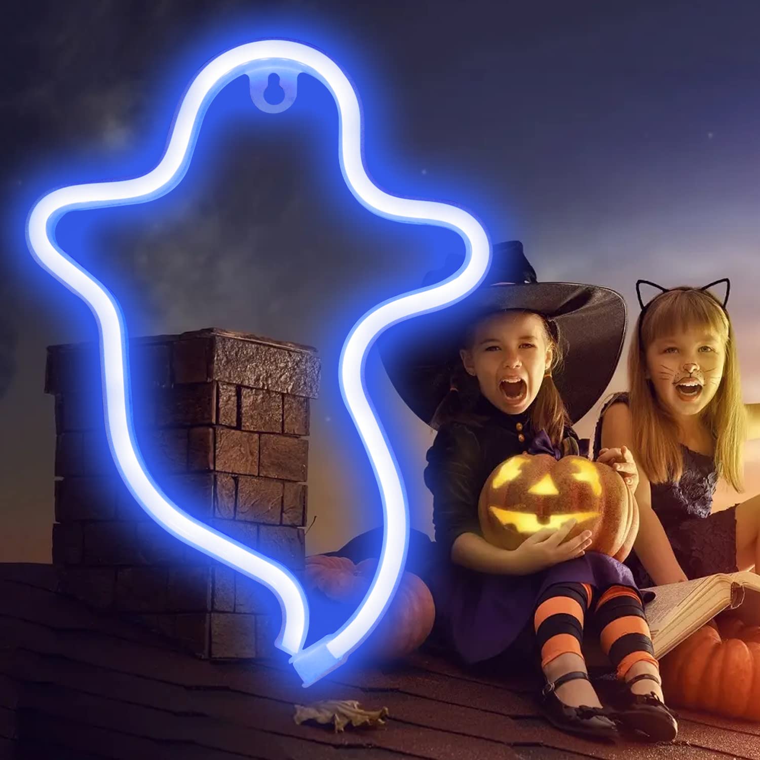 Ghost   Neon   Led   Lampe   Geekd   Dk