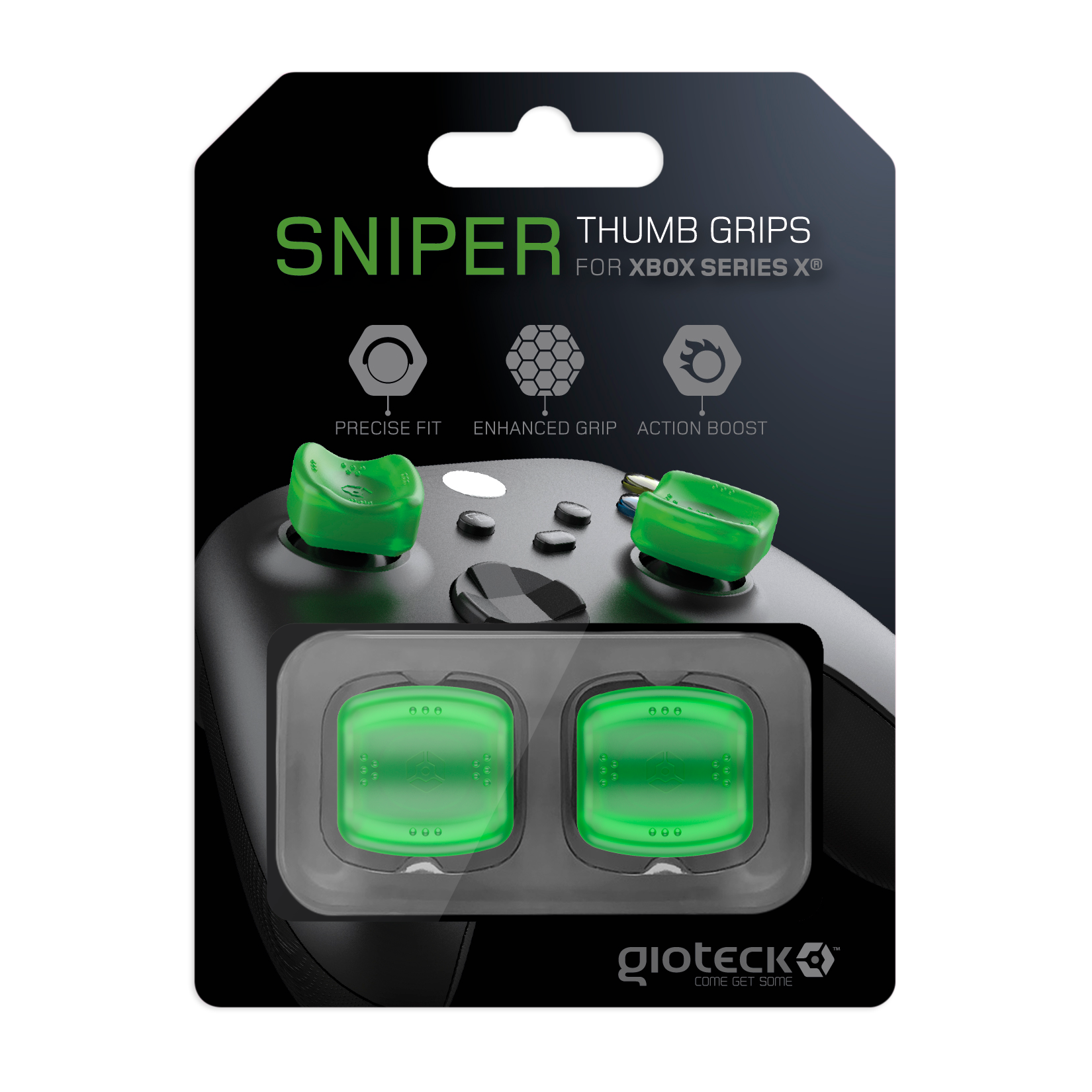 Gioteck   Sniper   Thumb   Grips    Translucent   Green    Controller   Grip   Geekd   Dk