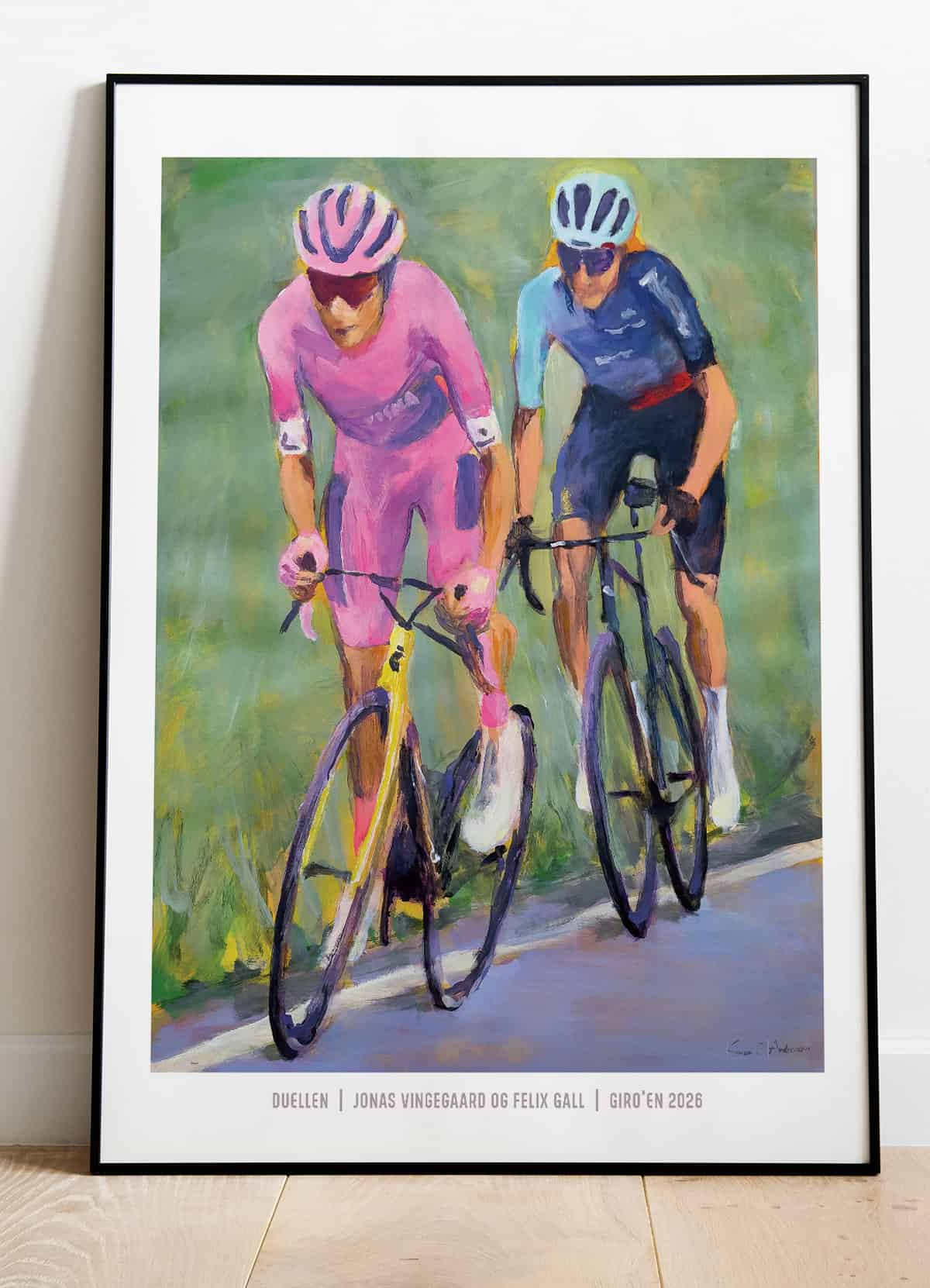 Giro   D   Italia - Plakat    Duellen   Jonas   Vingegaard   Og   Felix   Gall   21   X   29        A4    Kr    199  -