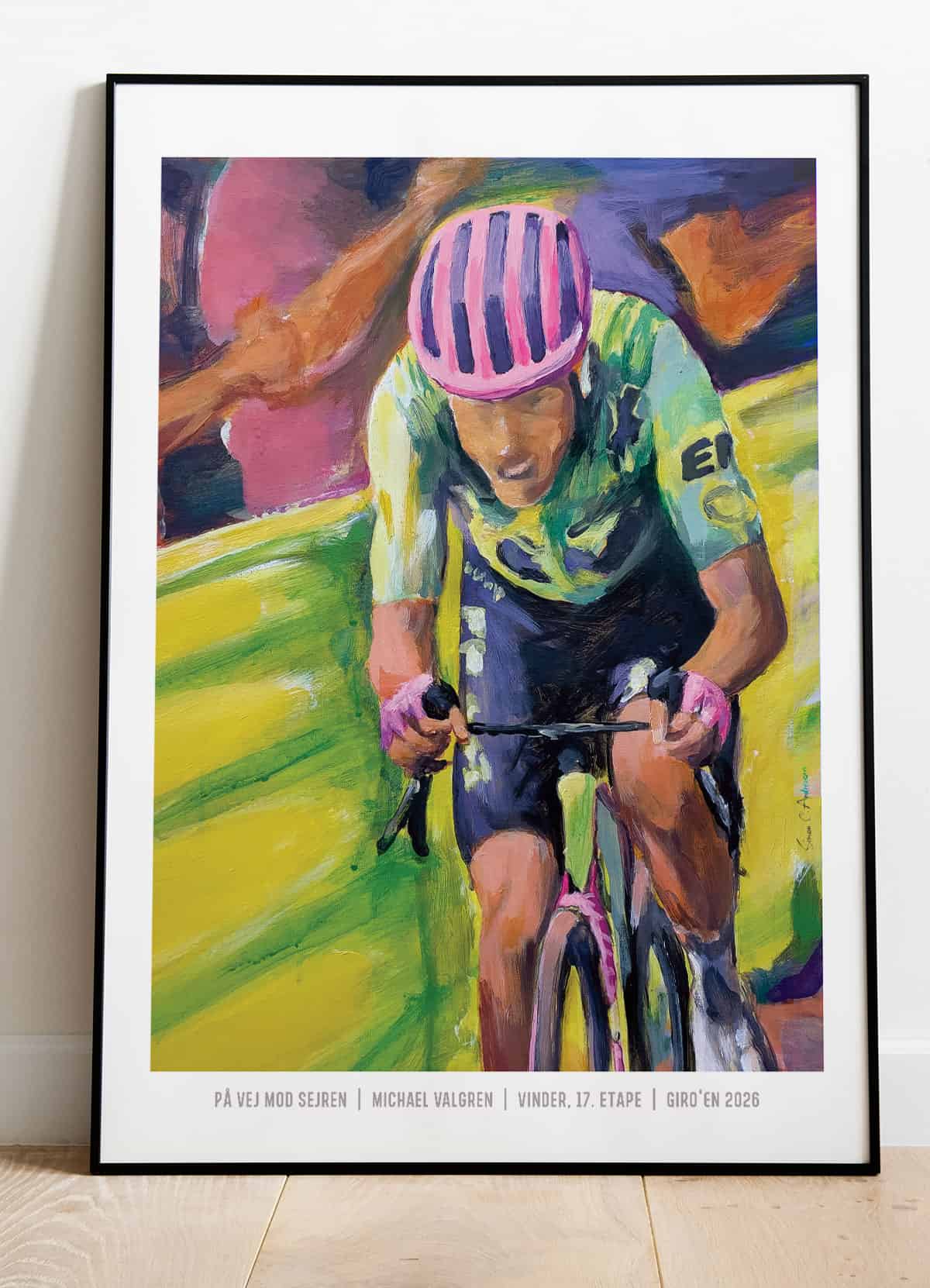 Giro   D   Italia - Plakat    På   Vej   Mod   Sejren   Michael   Valgren   21   X   29        A4    Kr    199  -