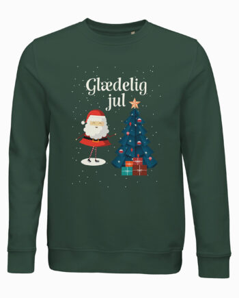 Glædelig   Jul    Julemand     Unisex   Jule   Sweatshirt   Med   Dansk   Tekst