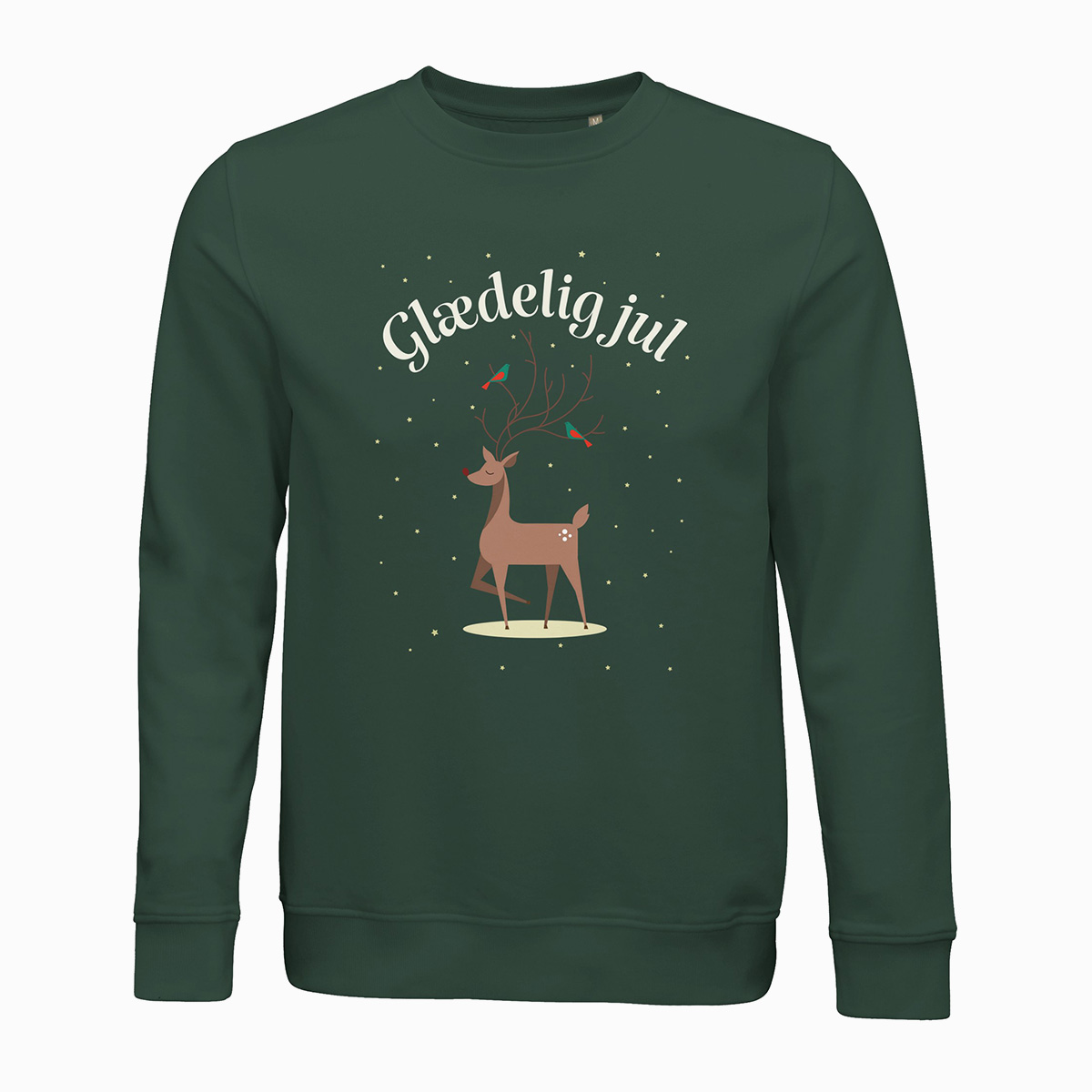 Glædelig Jul Rensdyr Jule Sweatshirt Med Dansk Tekst Unisex