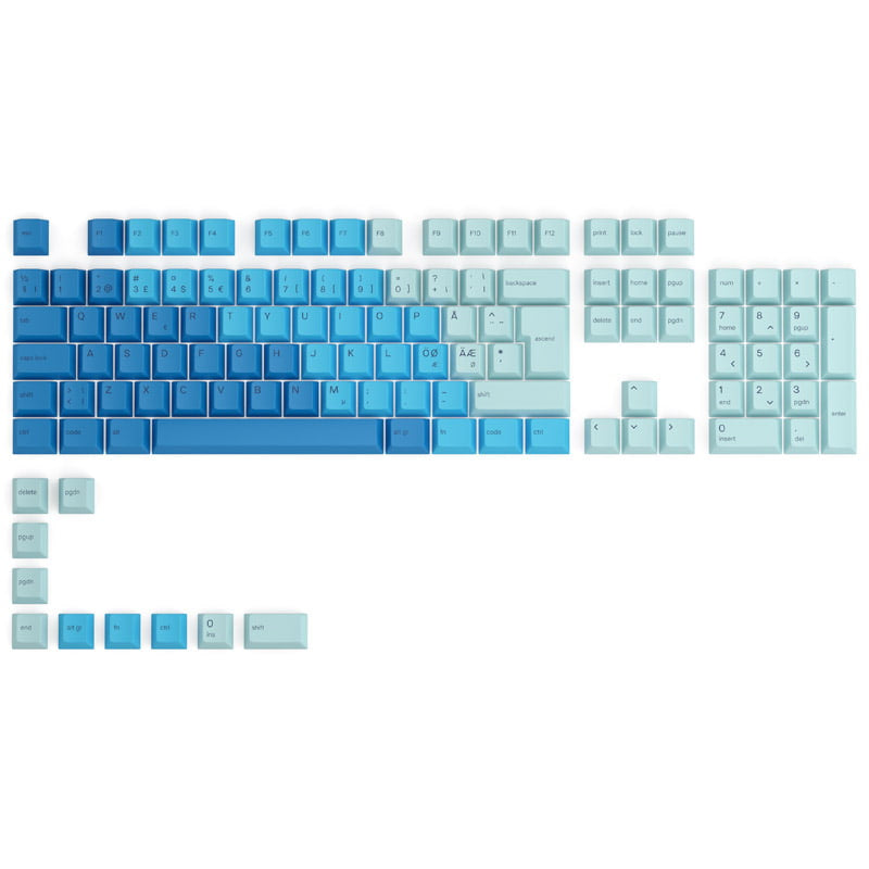 Glorious   Gpbt   Keycaps   115   Pbt   Keycaps    Iso    Nordic - Layout    Caribbean   Ocean   Geekd   Dk