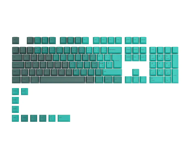 Glorious   Gpbt   Keycaps   115   Pbt   Keycaps    Iso    Nordic - Layout    Rain   Forest   Geekd   Dk