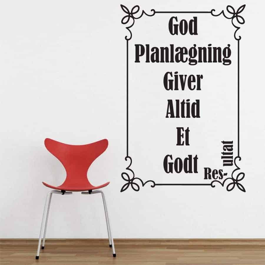 God   Planlægning   Wallsticker