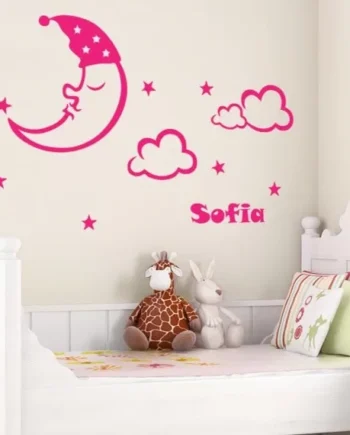 Godnat   Måne    Stjerner     Eget   Navn   Wallsticker