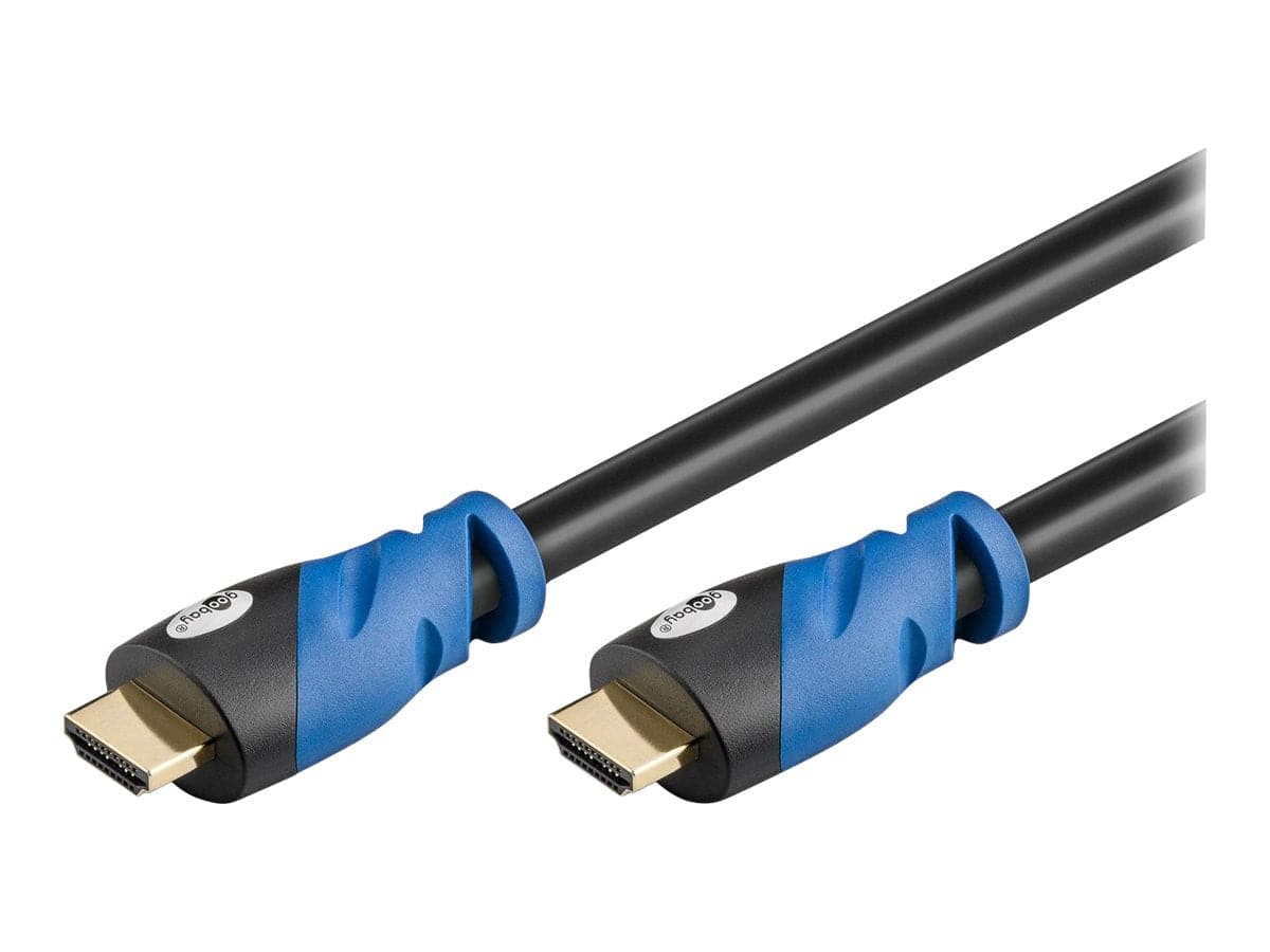 Goobay   Hdmi           Premium   3m   Sort   Blå   Videokabel   Geekd   Dk