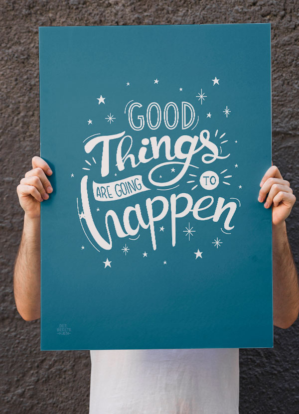 Good Things - Plakat Blå 21 X 29 A4 Kr 199 -