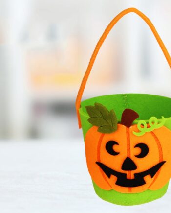 Græskarspand   I   Filt    Perfekt   Slikspand   Til   Trick   Or   Treat    Ngd - 07