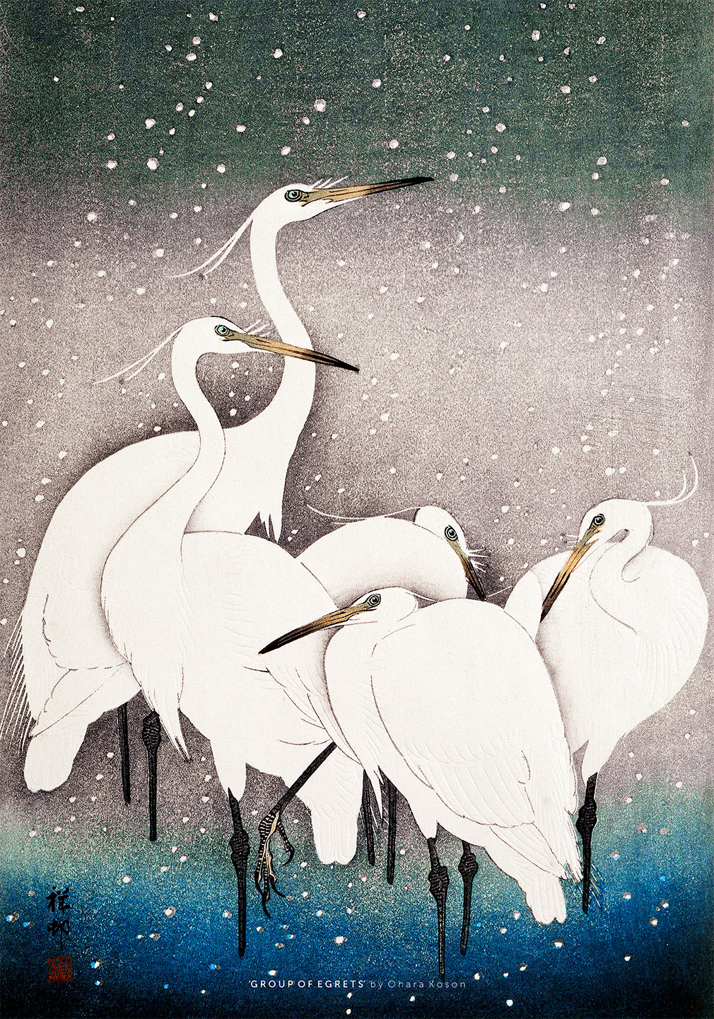 Group   Of   Egrets   Af   Plakatwerket