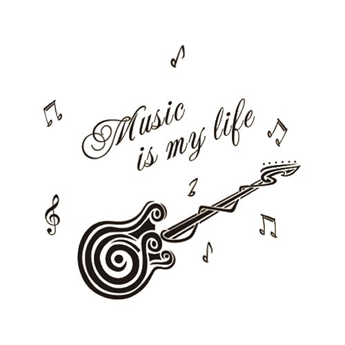 Guitar Wallsticker Music Is My Life
