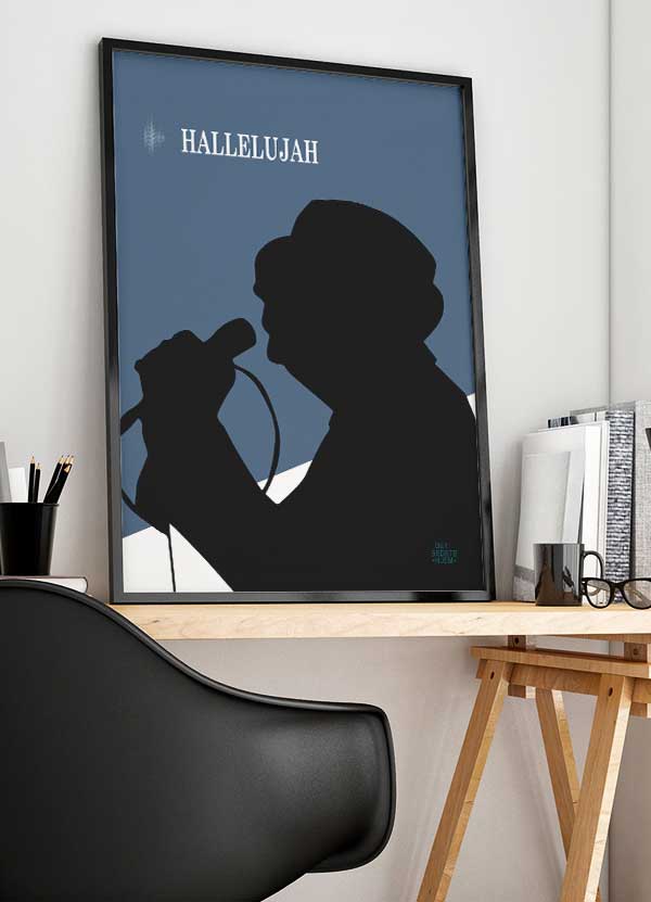 Hallelujah - Plakat Blå 21 X 29 A4 Kr 199 -