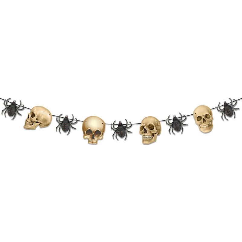 Halloween Dekoration Skelethoveder Og Edderkopper