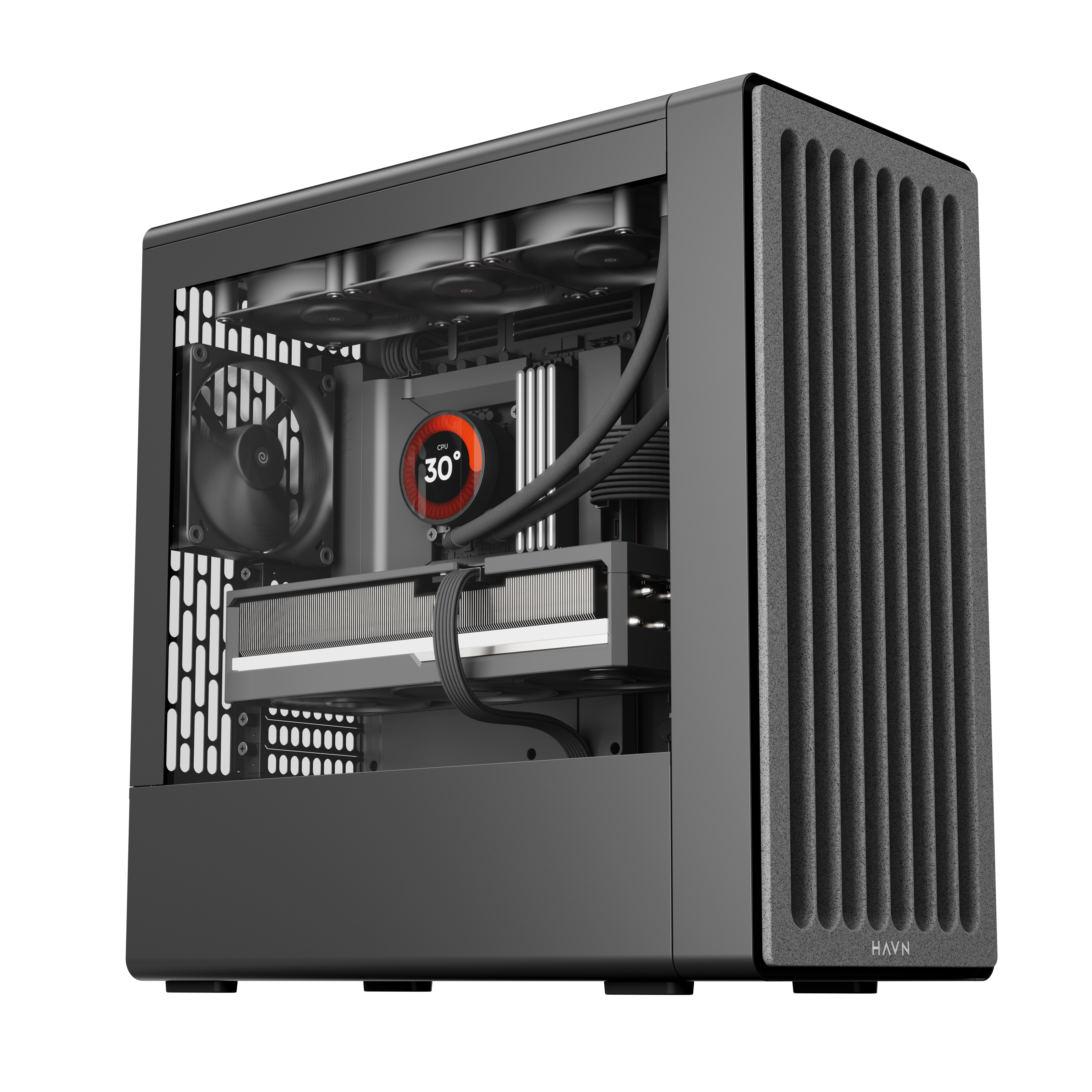 Havn   Bf   360   Flow     Sort   Mid   Tower   Kabinet   Med   Præinstallerede   High - Performance   Fans   Geekd   Dk