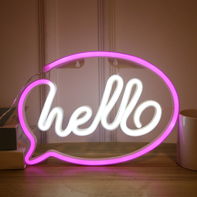 Hello   Taleboble   Neon   Led   Lampe