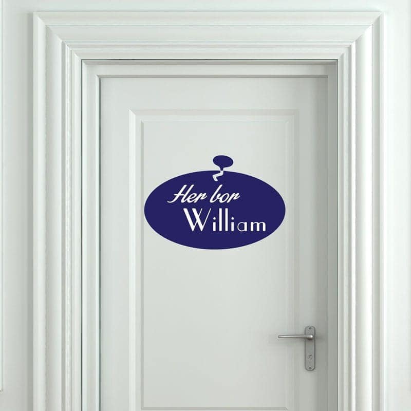 Her   Bor    Quot   Navn   Quot    Wallsticker