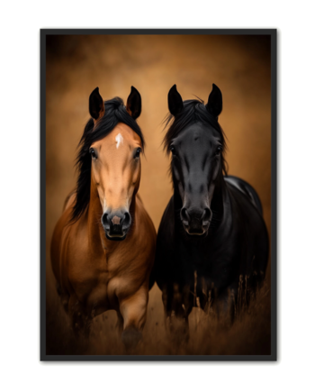 Hest   Plakat   47   To   Majestætiske   Heste   Side   Om   Side