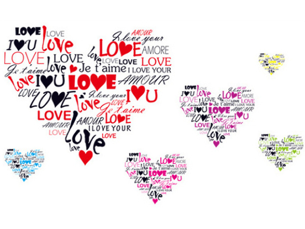 Hjerter Wallsticker I Love You