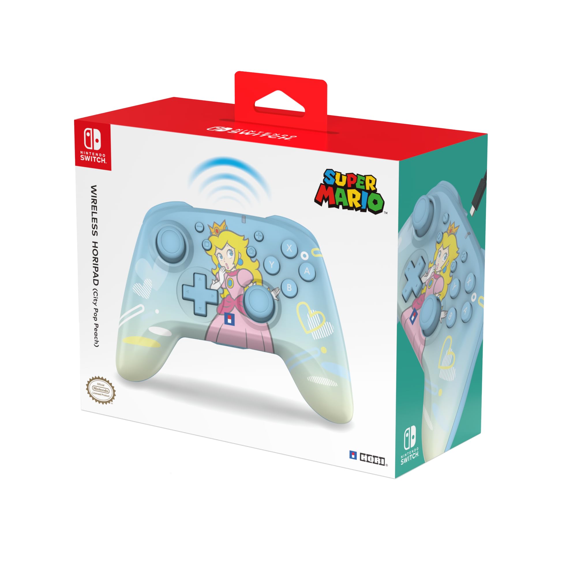 Hori   Trådløs   Horipad    Peach      Lyseblå   Til   Switch   Og   Switch       Controller   Geekd   Dk