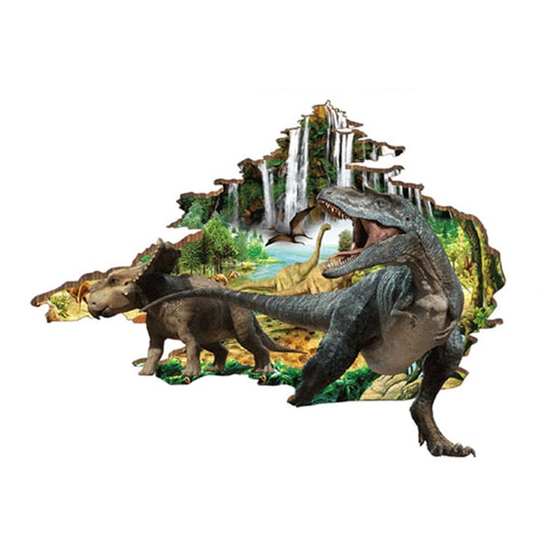 Hul I Væggen Wallsticker Dinosauerne På Vej Ind På Værelset