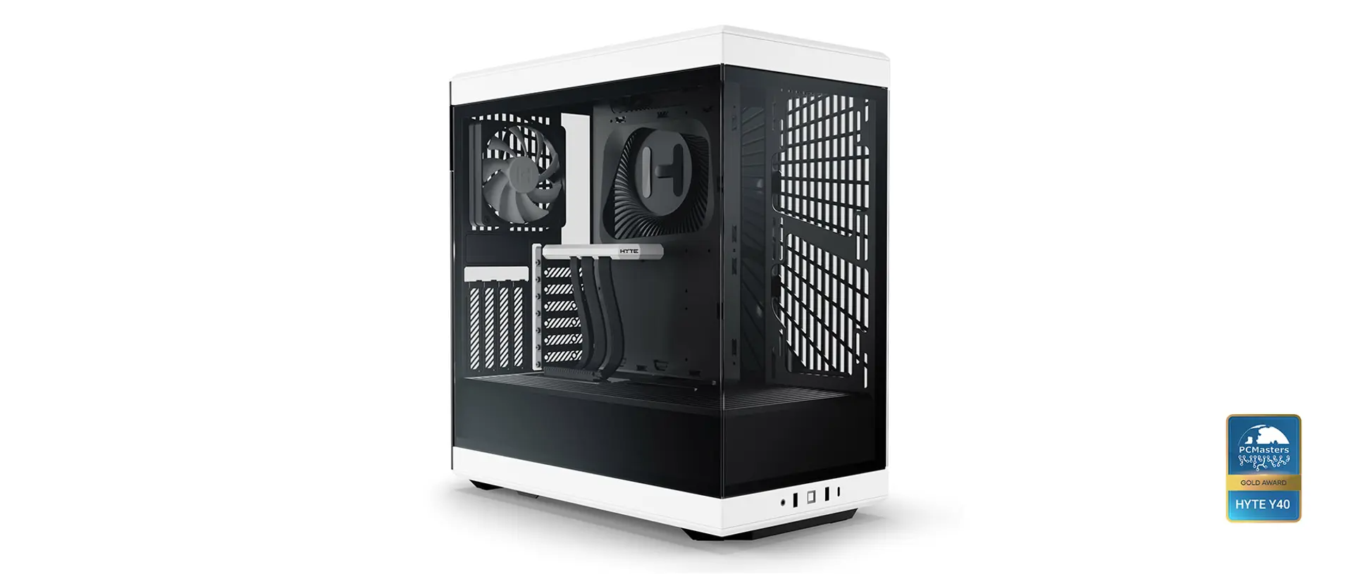 Hyte   Y40   Black   White   Miditower   Panoramic   Glass   Veil    Included   Pcie           Riser   Cable        Included   Fans   Kabinet   Geekd   Dk
