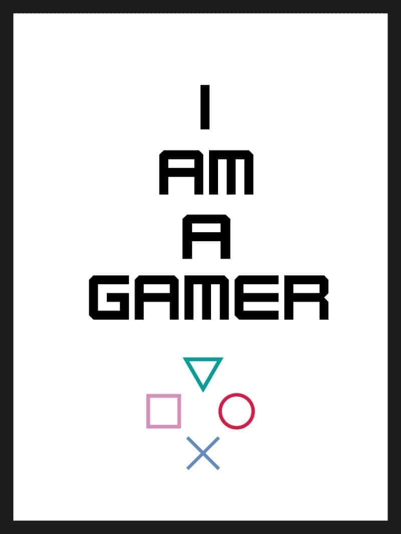 I   Am   A   Gamer   Hvid   Gamer   Plakat