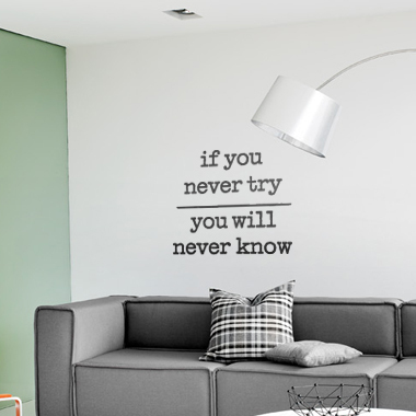 If   You   Never   Try   Wallsticker   Af   Alan   Smithee    41x49   Cm