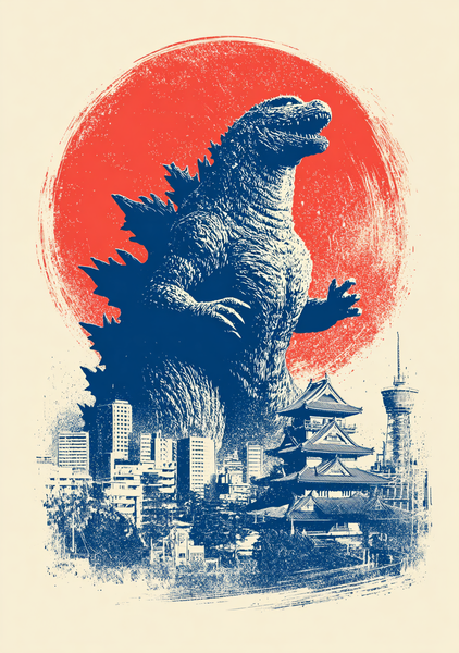 Japansk   Plakat   88   Godzilla   Rising   Sun