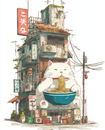 Japansk   Plakat   65   Kat   Og   Ramenhus