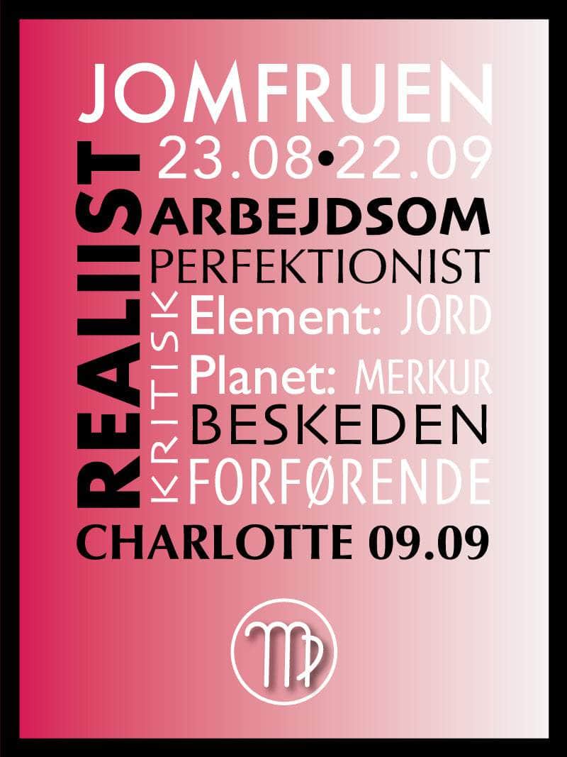 Jomfruen   Stjernetegn   Med   Tekst   Plakat