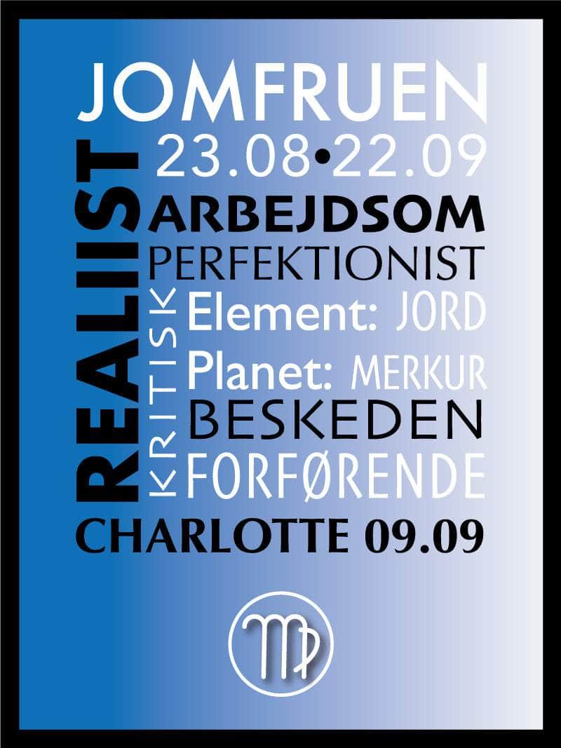 Jomfruen   Stjernetegn   Med   Tekst   Plakat