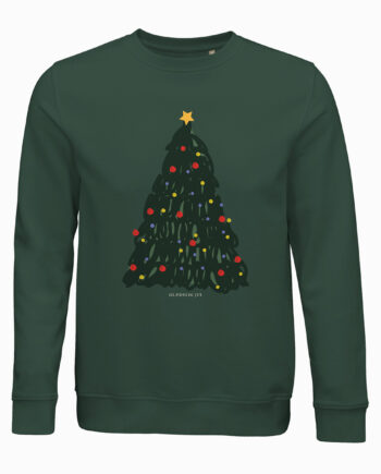 Juletræ    Jule   Sweatshirt   Med   Dansk   Tekst    Unisex